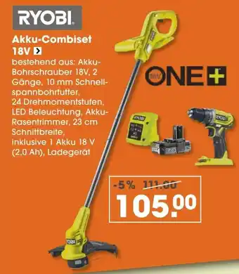 V Baumarkt RYOBI ONE+ Akku-Combiset 18V Angebot