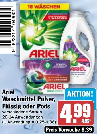 AEZ Ariel Waschmittel Pulver, Flüssig oder Pods Angebot