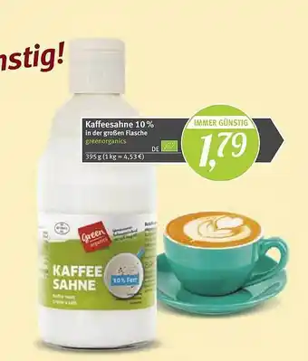 Pro Biomarkt Kaffeesahne 10% Greenorganics Angebot