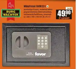 V Baumarkt BURG WÄCHTER Möbeltresor FAVOR S3 E Angebot