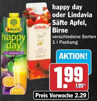AEZ Rauch happy day oder Lindavia Säfte Apfel, Birne Angebot