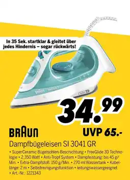 MEDIMAX Braun dampfbügeleisen si 3041 gr Angebot