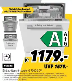 MEDIMAX Miele einbau-geschirrspüler g 7260 scvi vollintegrierte variante Angebot