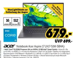 MEDIMAX Acer notebook acer aspire 17 (a17-51m-58ha) Angebot
