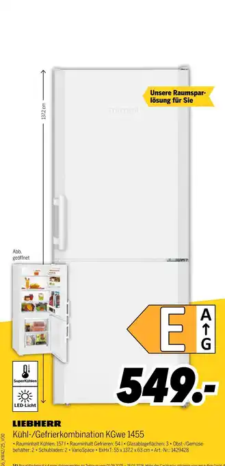MEDIMAX Liebherr kühl-/gefrierkombination kgwe 1455 Angebot