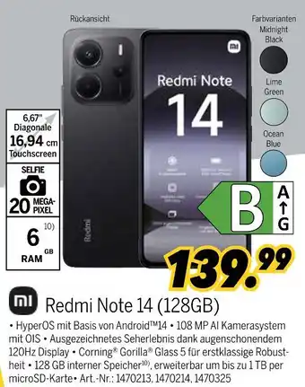 MEDIMAX Mi redmi note 14 (128gb) Angebot