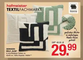 Hofmeister Musterring zierkissen-hülle „slow“ Angebot