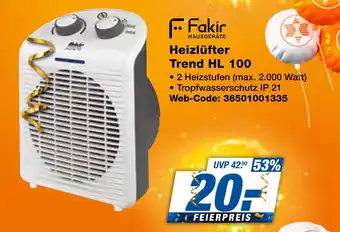 Expert Fakir heizlüfter trend hl 100 Angebot