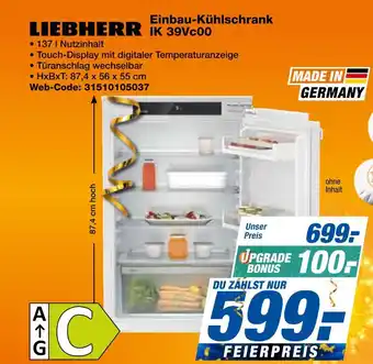 Expert Liebherr einbau-kühlschrank ik 39vc00 Angebot
