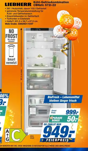Expert Liebherr kühl-gefrierkombination cbnsfc 572i-22 Angebot