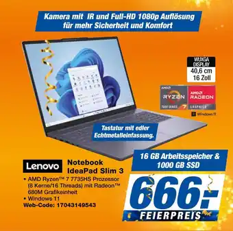Expert Lenovo notebook ideapad slim 3 Angebot