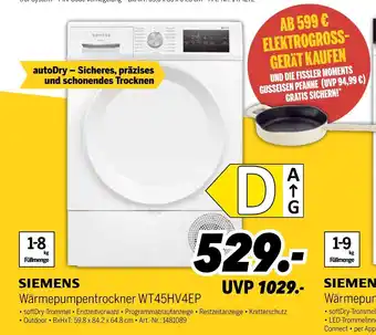 MEDIMAX Siemens wärmepumpentrockner wt45hv4ep Angebot