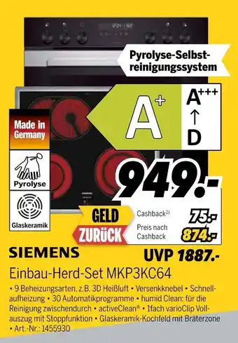 MEDIMAX Siemens einbau-herd-set mkp3kc64 Angebot