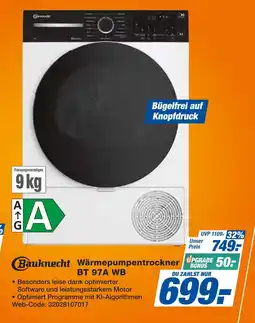 Expert Bauknecht wärmepumpentrockner bt 97a wb Angebot