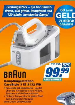 Expert Braun dampfbügelstation carestyle 3 is 3132 wh Angebot