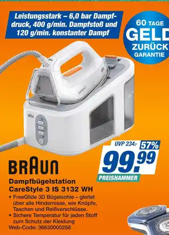 Expert Braun dampfbügelstation carestyle 3 is 3132 wh Angebot