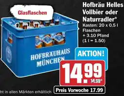 AEZ Hofbräu Helles Vollbier oder Naturradler Angebot