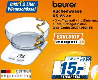 expert Techno Land beurer Küchenwaage KS 25 ex Angebot