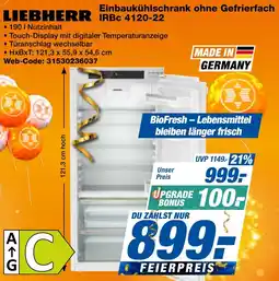 expert Techno Land LIEBHERR Einbaukühlschrank ohne Gefrierfach IRBC 4120-22 Angebot