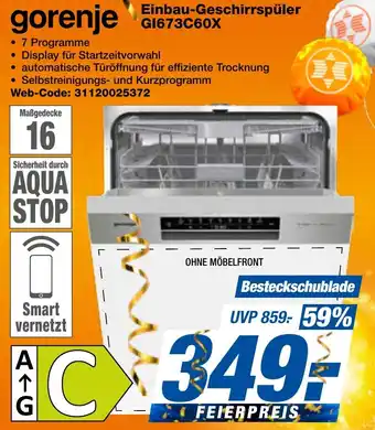 expert Techno Land gorenje Einbau-Geschirrspüler GI673C60X Angebot