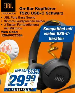 expert Techno Land JBL On-Ear Kopfhörer T520 USB-C Schwarz Angebot