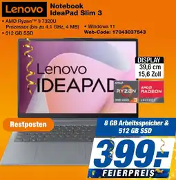 expert Techno Land Lenovo Notebook IdeaPad Slim 3 Angebot