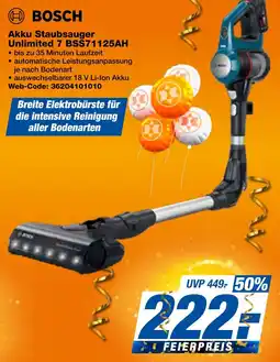 expert Techno Land BOSCH Akku Staubsauger Unlimited 7 BSS71125AH Angebot