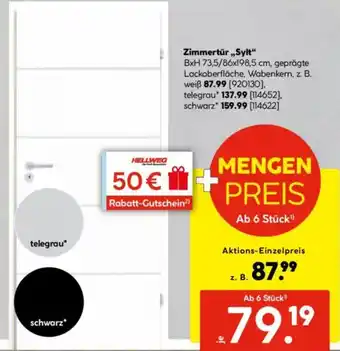 Hellweg Zimmertür ,,Sylt" Angebot