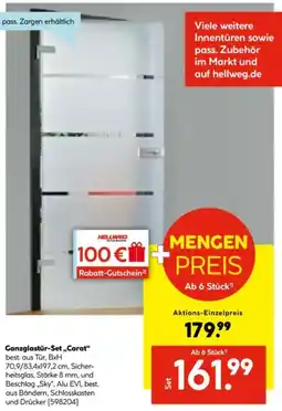 Hellweg Ganzglastür-Set ,,Carat" Angebot