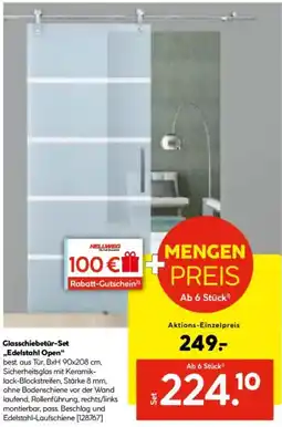 Hellweg Glasschiebetür-Set „Edelstahl Open" Angebot