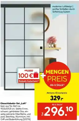 Hellweg Glasschiebetür-Set ,,Loft" Angebot