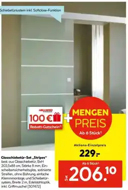 Hellweg Glasschiebetür-Set ,,Stripes" Angebot