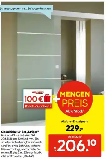 Hellweg Glasschiebetür-Set ,,Stripes" Angebot