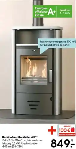 Hellweg Kaminofen ,,Stockholm 4.0" Angebot