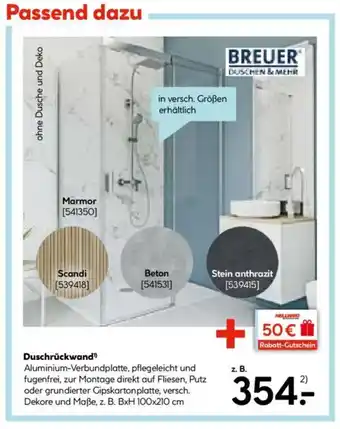 Hellweg BREUER Duschrückwand Angebot
