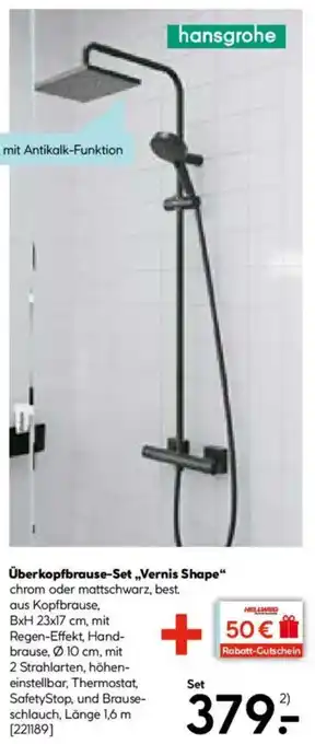 Hellweg Hansgrohe Überkopfbrause-Set „Vernis Shape" Angebot