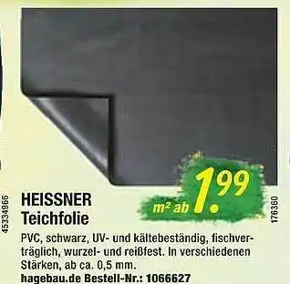 Floraland Heissner Teichfolie Angebot