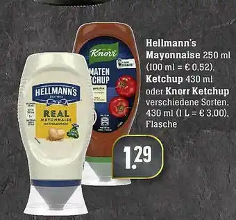 Edeka Hellmann's Mayonnaise, Ketchup Oder Knorr Ketchup Angebot