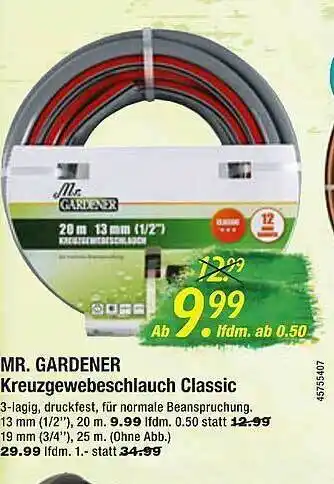 Floraland Mr. Gardener Kreuzgewebeschlauch Classic Angebot