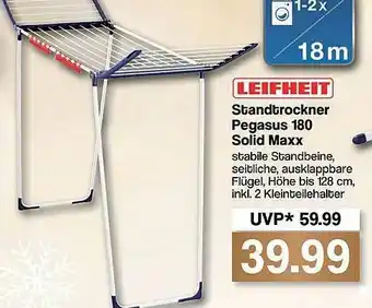 Famila Nord West Leifheit Standtrockner Pegasus 180 Solid Maxx Angebot