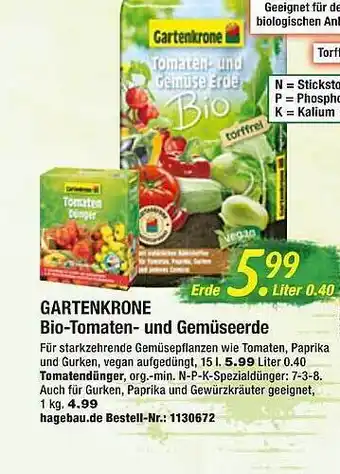 Floraland Gartenkrone Bio Tomaten Und Gemüseerde Angebot