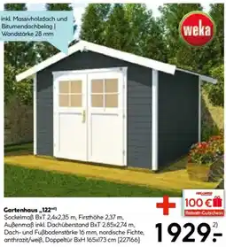 Hellweg Weka Gartenhaus ,,122" Angebot