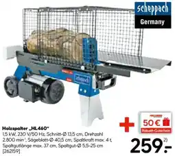 Hellweg Scheppach Holzspalter „HL460“ Angebot