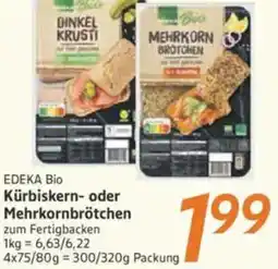 inkoop EDEKA Bio Kürbiskern- oder Mehrkornbrötchen Angebot