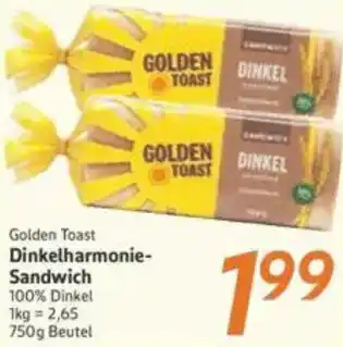 inkoop Golden Toast Dinkelharmonie Sandwich Angebot