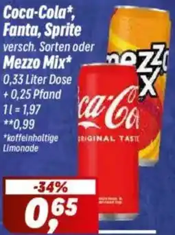 Simmel Coca-Cola, Fanta, Sprite oder Mezzo Mix Angebot