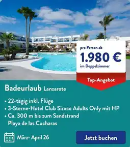 Aldi Süd Badeurlaub Lanzarote Angebot