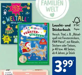 Aldi Süd Leucht- und Stickerbuch Angebot