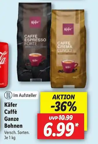 Lidl Käfer Caffè Ganze Bohnen Angebot