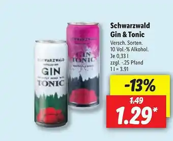 Lidl Schwarzwald Gin & Tonic Angebot